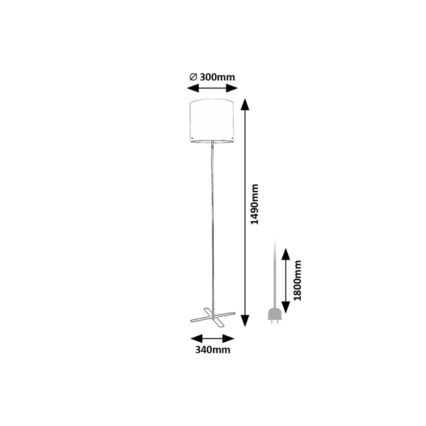 Rabalux - Stojací lampa 1xE27/40W/230V bílá/černá