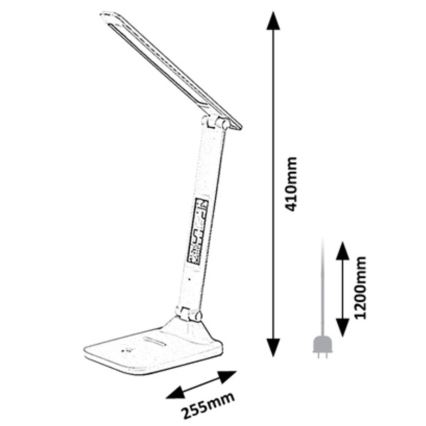 Rabalux - LED Stmívatelná stolní lampa s displejem LED/5W/5V 3000-6000K