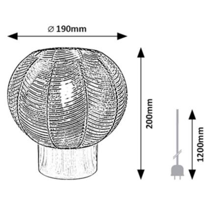 Rabalux - Stolní lampa 1xE27/40W/230V