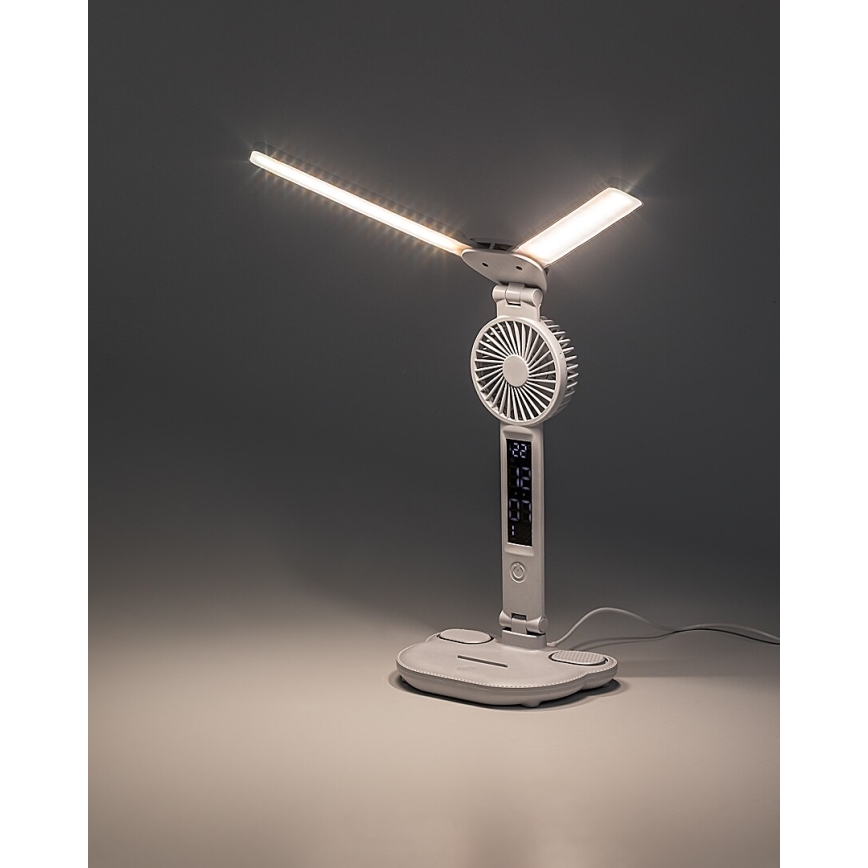 Rabalux - LED Stmívatelná stolní lampa s ventilátorem LED/7W/5V 3000/4000/6500K
