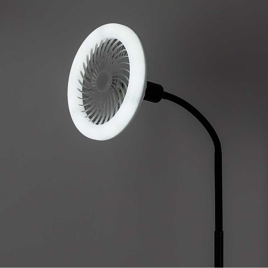 Rabalux - LED Stmívatelná stojací lampa s ventilátorem 1xE27/16W/230V 3000-6500K