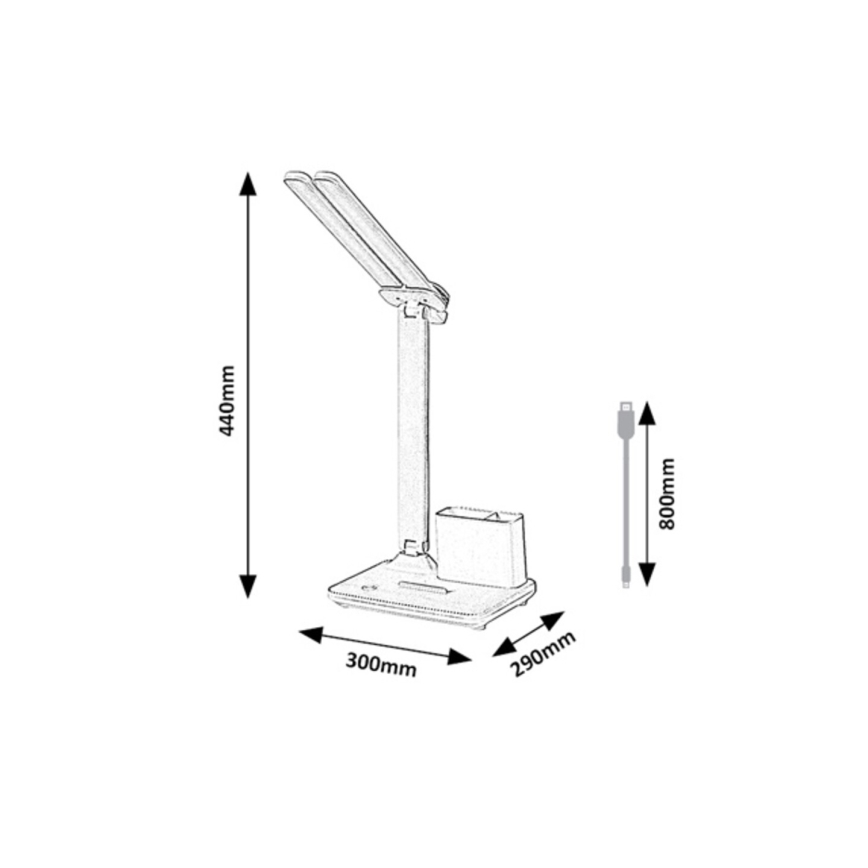 Rabalux - LED Stmívatelná dotyková stolní lampa LED/5W/5V 3000/4000/6500K