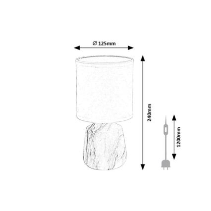 Rabalux - Stolní lampa 1xE14/40W/230V bílá/dekor mramoru