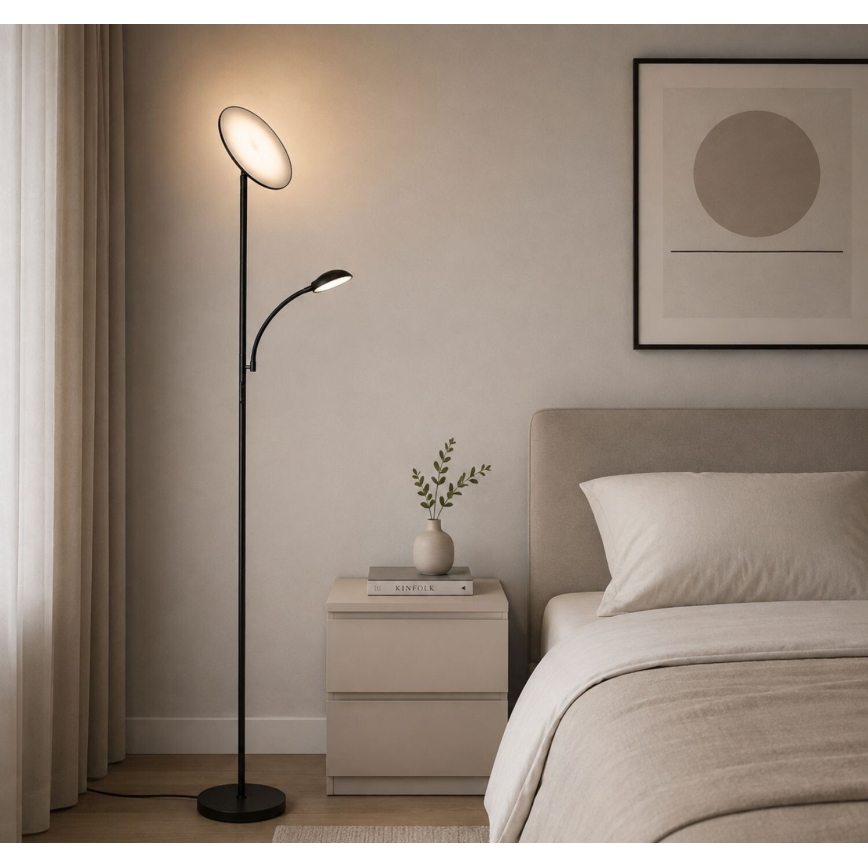 Rabalux - LED Stmívatelná stojací lampa LED/23W/230V 3000/4200/6500 černá