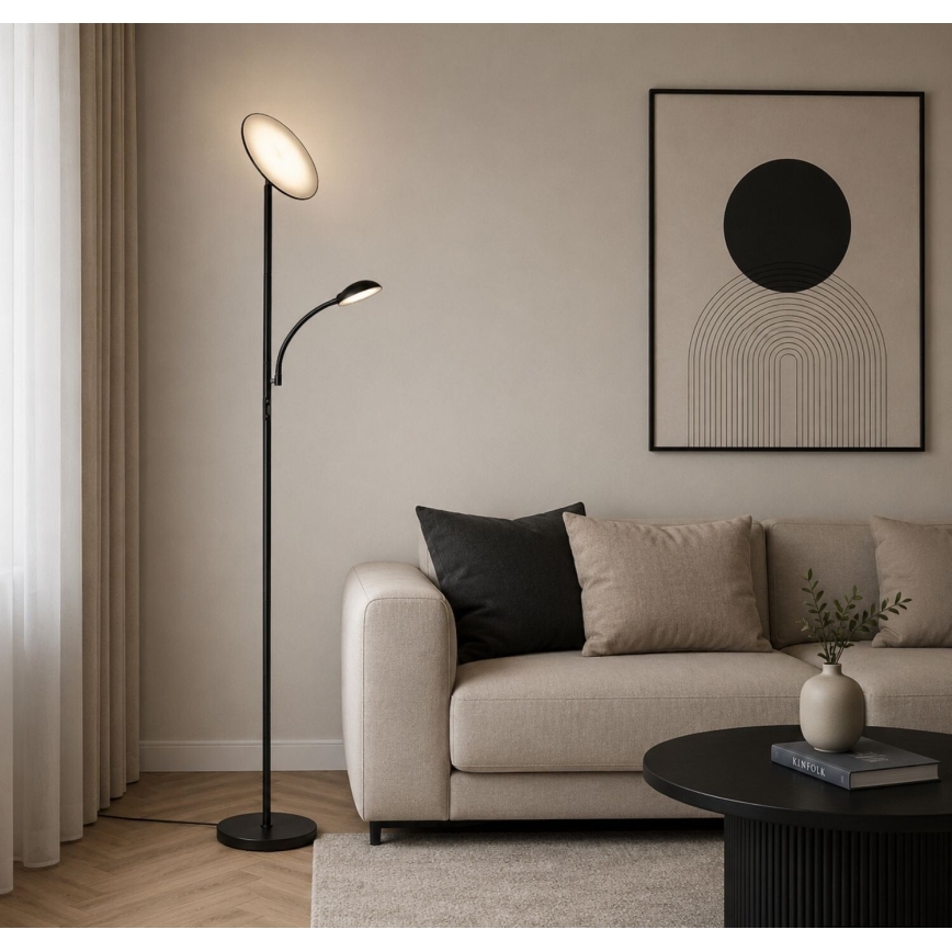 Rabalux - LED Stmívatelná stojací lampa LED/23W/230V 3000/4200/6500 černá