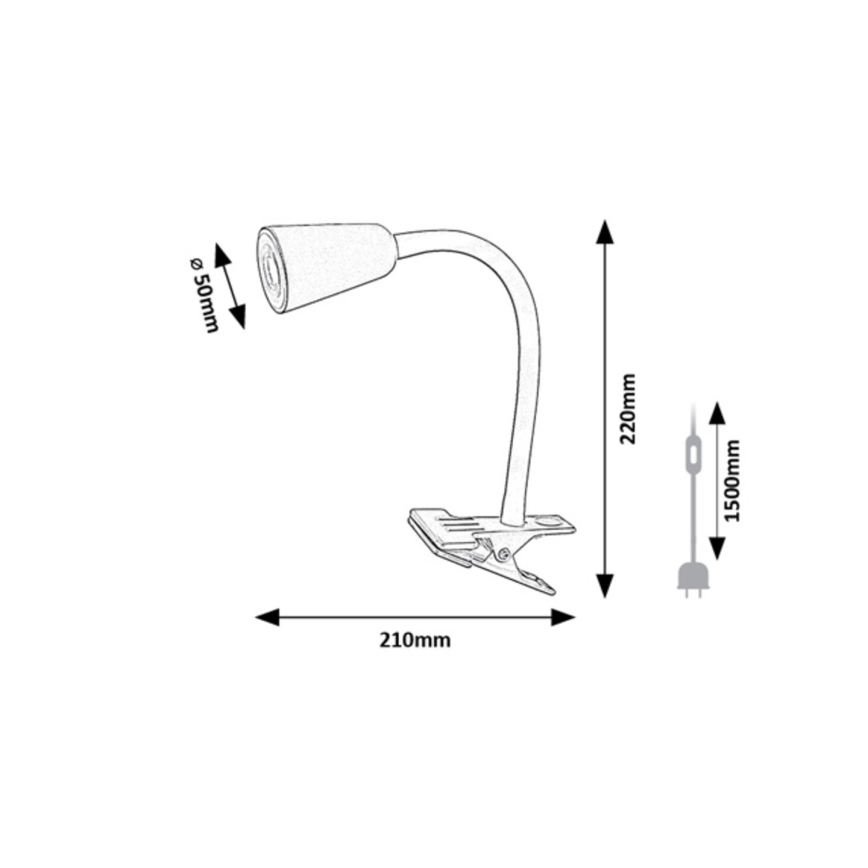 Rabalux - Stolní lampa s klipem 1xGU10/7W/230V khaki