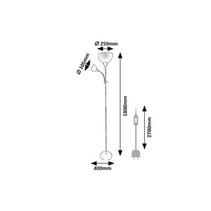Rabalux - Stojací lampa 1xE27/60W/230V + 1xE14/25W béžová