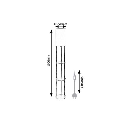 Rabalux - Stojací lampa s poličkami 1xE27/40W/230V černá