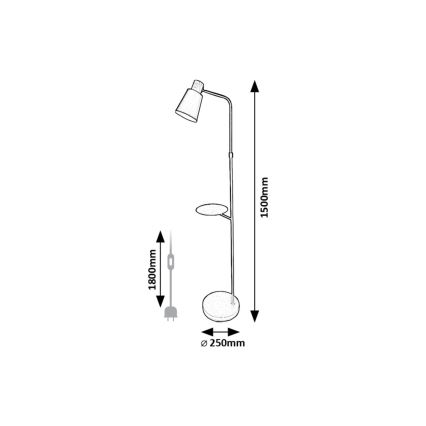 Rabalux - Stojací lampa s poličkou 1xE27/40W/230V černá