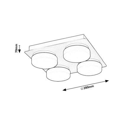 Rabalux - LED Stropní koupelnové svítidlo 4xLED/5,2W/230V IP44 černá