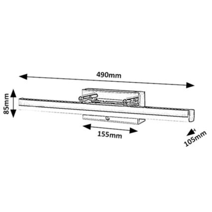 Rabalux - LED Stmívatelné dotykové osvětlení zrcadla LED/13W/230V IP44 3000/4000/6000K 49 cm