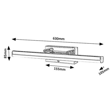 Rabalux - LED Stmívatelné dotykové osvětlení zrcadla LED/20W/230V IP44 3000/4000/6000K 63 cm