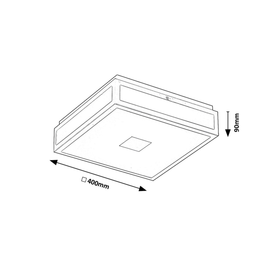 Rabalux - LED Koupelnové stropní svítidlo LED/24W/230V IP44 4000K 40x40 cm černá