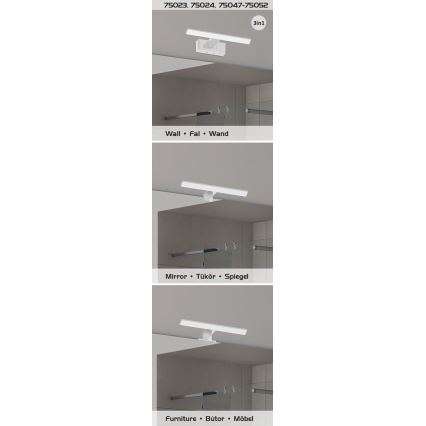 Rabalux - LED Koupelnové osvětlení zrcadla LED/6W/230V IP44 40 cm lesklý chrom