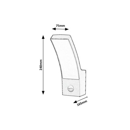 Rabalux - LED Venkovní nástěnné svítidlo se senzorem LED/12W/230V IP44