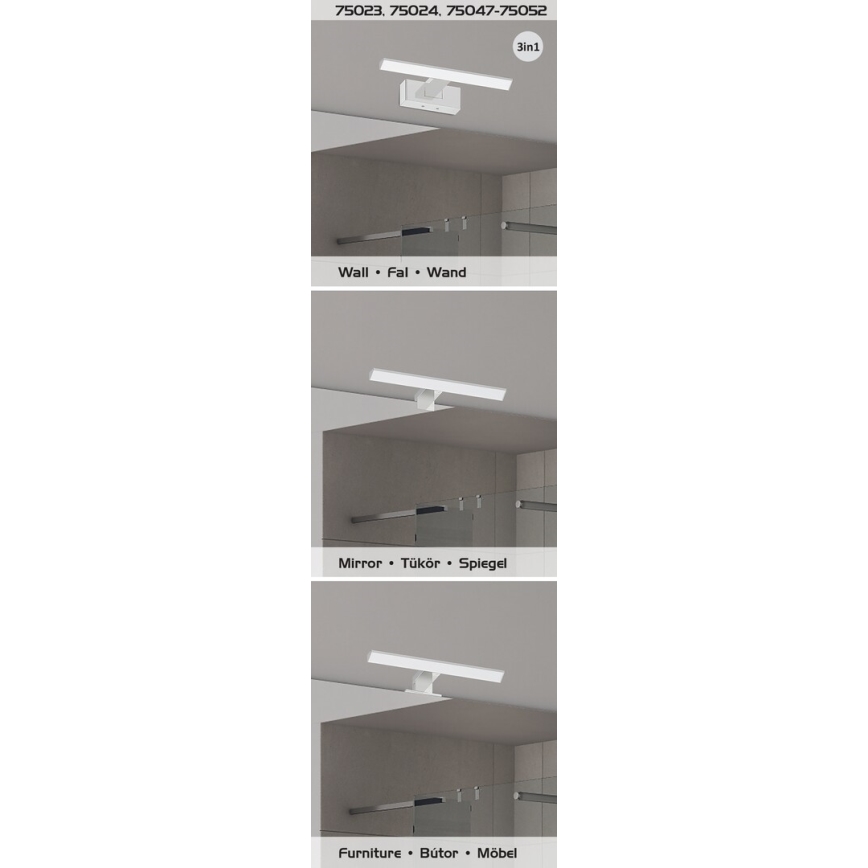 Rabalux - LED Koupelnové osvětlení zrcadla LED/6W/230V IP44 40 cm černá
