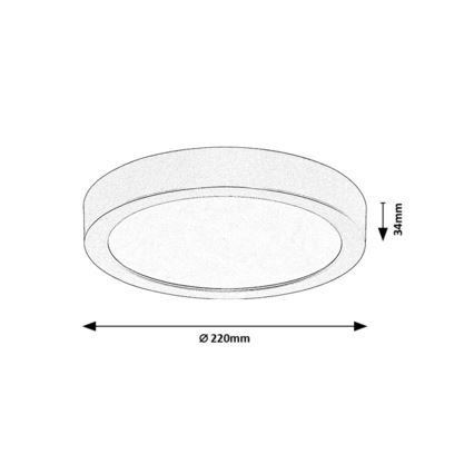Rabalux - LED Koupelnové stropní svítidlo LED/24W/230V pr. 22 cm IP44 černá