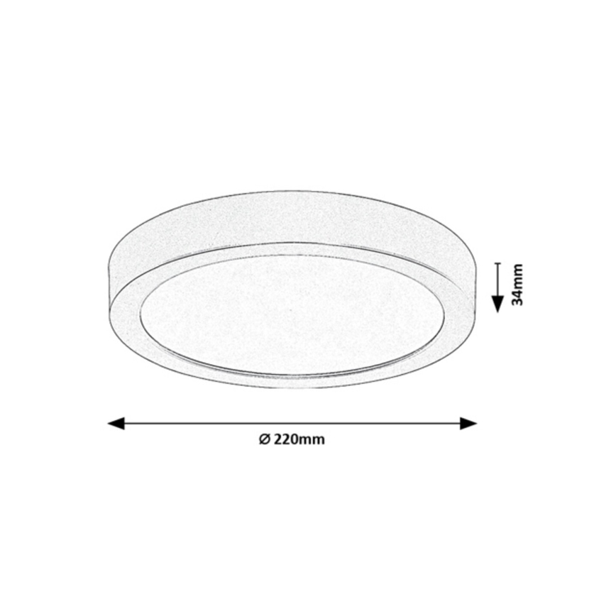 Rabalux - LED Koupelnové stropní svítidlo LED/24W/230V pr. 22 cm IP44 černá
