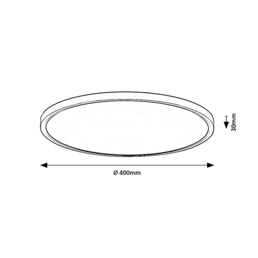 Rabalux - LED Koupelnové stropní svítidlo LED/24W/230V 3000/4000/6000K pr. 40 cm IP44 černá