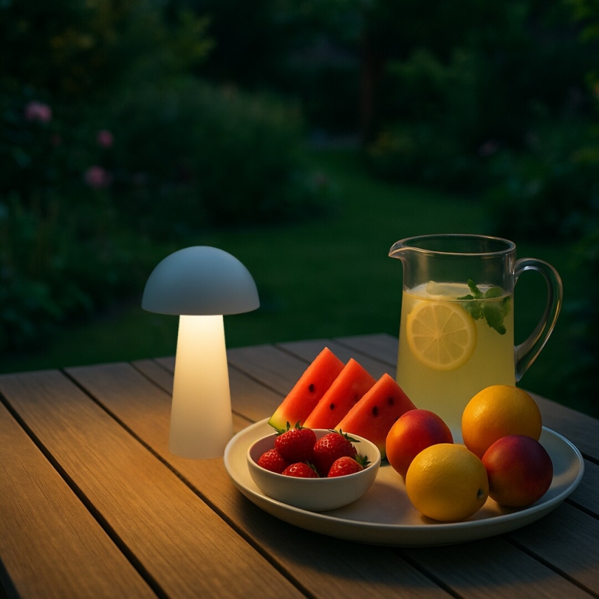 Rabalux - LED Stmívatelná dotyková nabíjecí venkovní lampa LED/1,5W/5V IP44 1200 mAh USB bílá