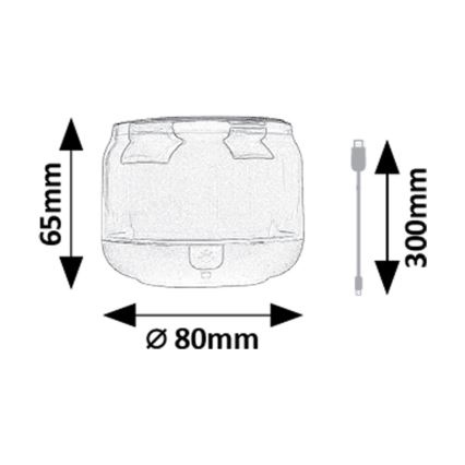 Rabalux - RGB Stolní lampa s reproduktorem RGB/3W/3,7V 500mAh