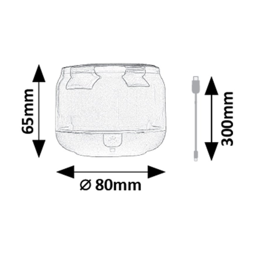 Rabalux - RGB Stolní lampa s reproduktorem RGB/3W/3,7V 500mAh