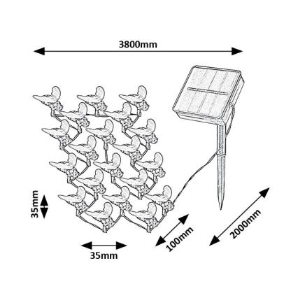 Rabalux - LED Solární řetěz 20xLED/0,06W/1,2V IP44