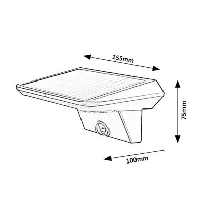 Rabalux - LED Solární svítidlo se senzorem LED/10W/3,7V IP44