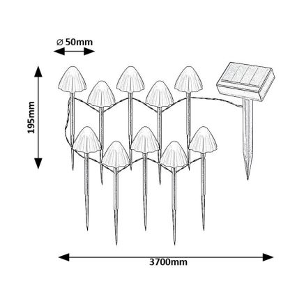 Rabalux - LED Solární svítidlo 10xLED/0,2W/1,2V IP44