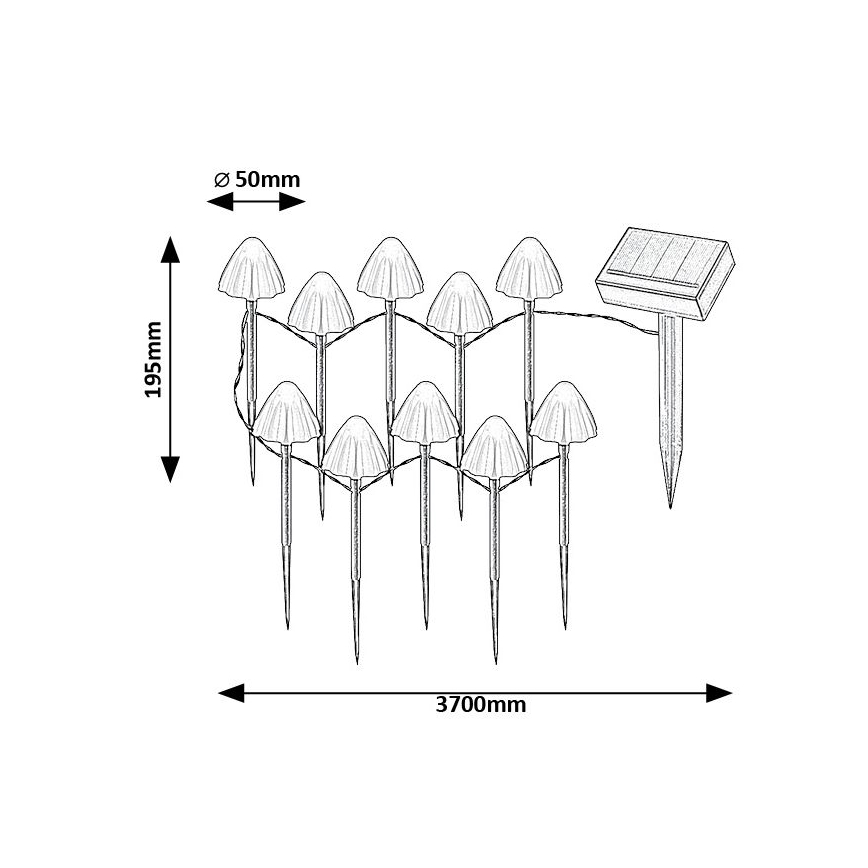 Rabalux - LED Solární svítidlo 10xLED/0,2W/1,2V IP44