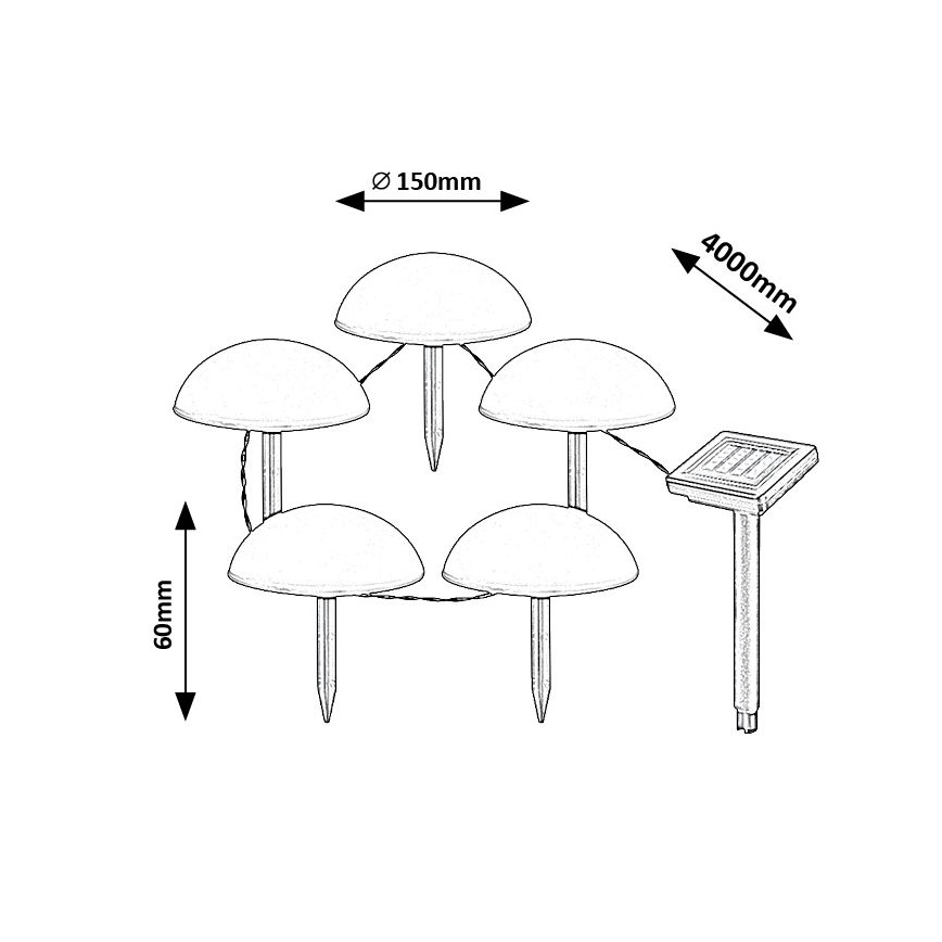 Rabalux - LED Solární svítidlo 5xLED/0,2W/1,2V IP44