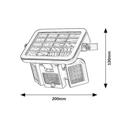 Rabalux - LED Solární reflektor se senzorem LED/9,6W/3,7V IP44