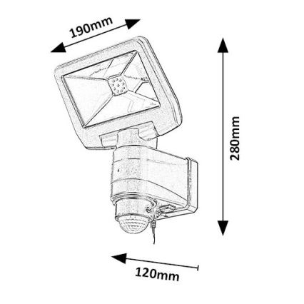 Rabalux - LED Solární reflektor se senzorem LED/5W/3,7V IP44 2500 mAh