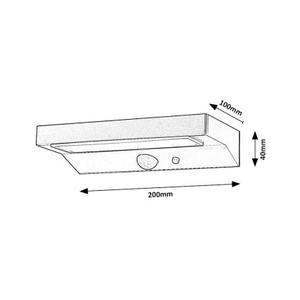 Rabalux - LED Solární svítidlo se senzorem LED/6W/3,7V IP44