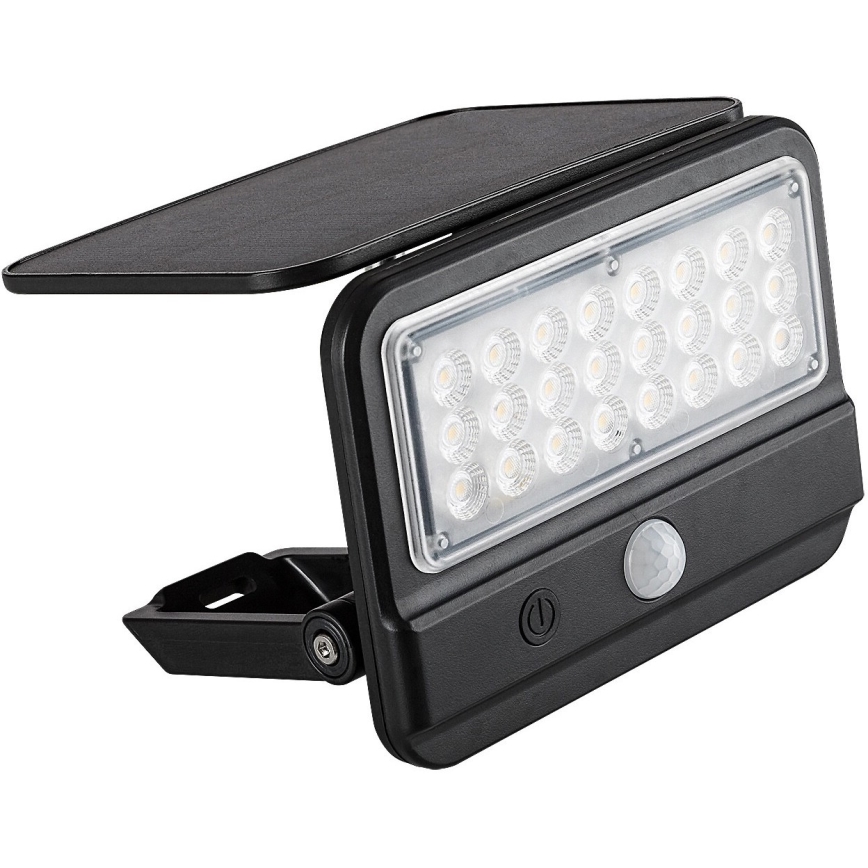 Rabalux - LED Solární nástěnné svítidlo se senzorem LED/7W/3,7V IP54 černá 3000 mAh