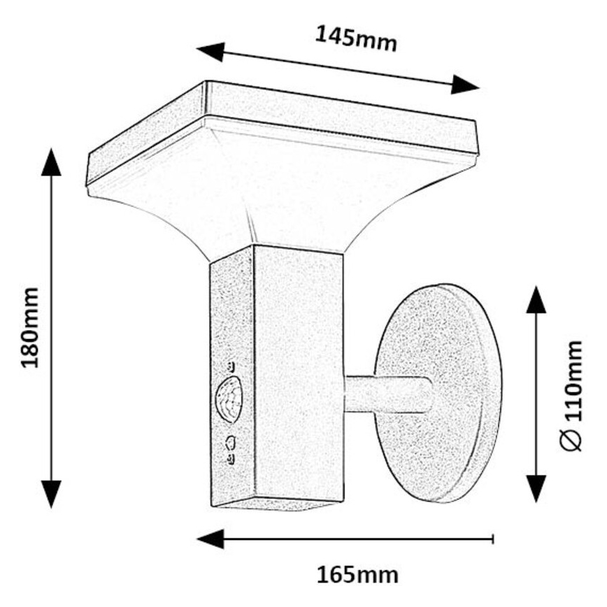 Rabalux - LED Solární nástěnné svítidlo se senzorem LED/4W/230V IP44 černá