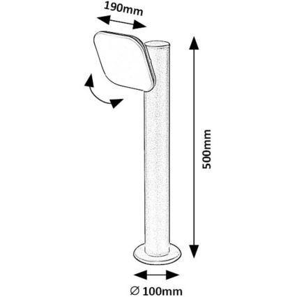 Rabalux - LED Venkovní lampa LED/12W/230V IP44 50 cm černá