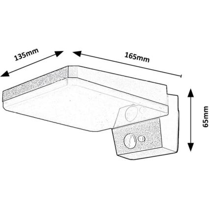 Rabalux - LED Stmívatelné solární nástěnné svítidlo se senzorem LED/4,4W/3,7V IP54 černá