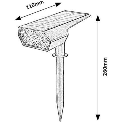 Rabalux - LED Solární svítidlo LED/0,5W/3,7V IP65 černá