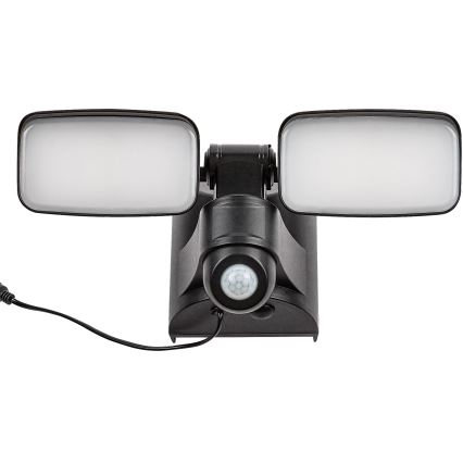 Rabalux - LED Solární nástěnné flexibilní svítidlo se senzorem a externím panelem 2xLED/5W/3,7V IP54 černá