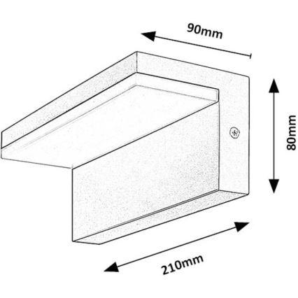 Rabalux - LED Venkovní nástěnné svítidlo LED/10W/230V IP54 černá