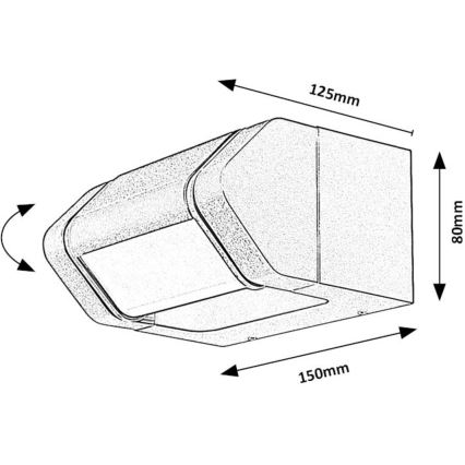 Rabalux - LED Venkovní nástěnné svítidlo LED/8W/230V IP54 antracit