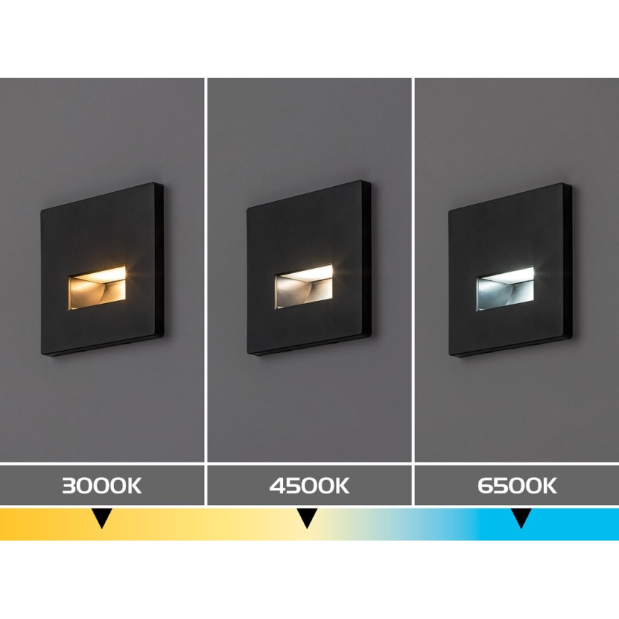 Rabalux - LED Schodišťové svítidlo LED/1W/230V 3000/4500/6500K černá