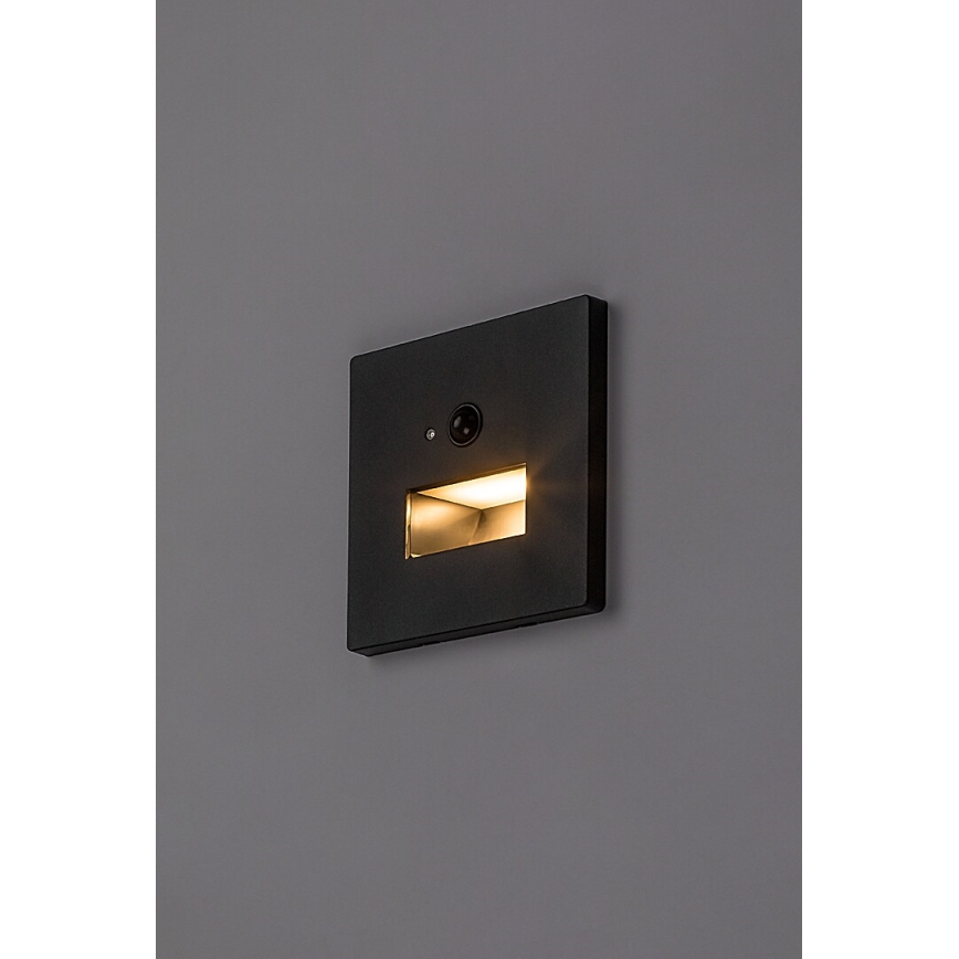 Rabalux - LED Schodišťové svítidlo se senzorem pohybu a soumraku LED/1W/230V 3000/4500/6500K černá
