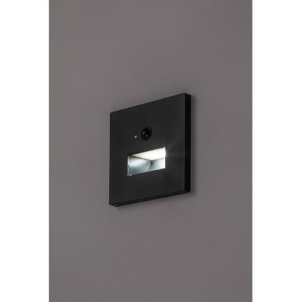 Rabalux - LED Schodišťové svítidlo se senzorem pohybu a soumraku LED/1W/230V 3000/4500/6500K černá