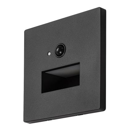 Rabalux - LED Schodišťové svítidlo se senzorem pohybu a soumraku LED/1W/230V 3000/4500/6500K černá