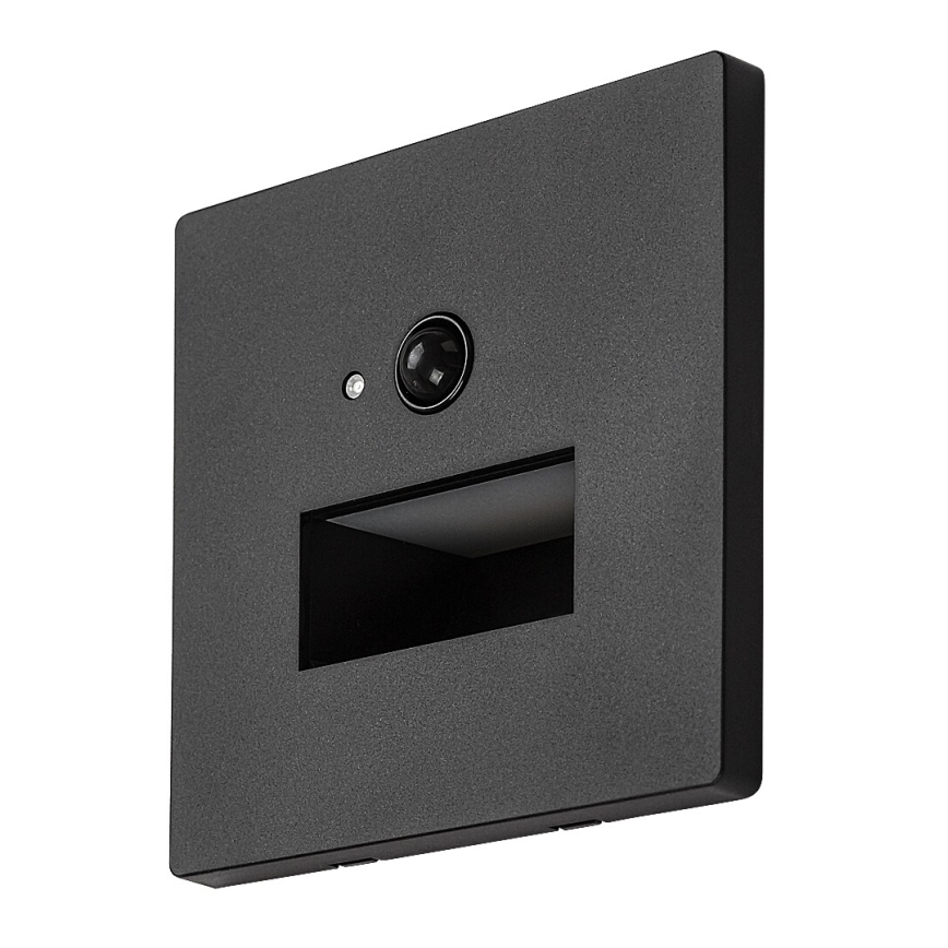Rabalux - LED Schodišťové svítidlo se senzorem pohybu a soumraku LED/1W/230V 3000/4500/6500K černá