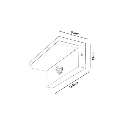 Rabalux - LED Venkovní nástěnné svítidlo se senzorem LED/9W/230V IP54 béžová