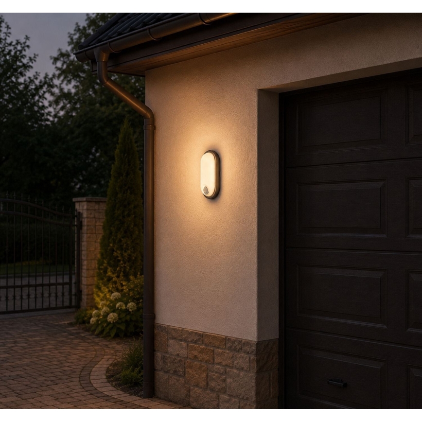 Rabalux - LED Venkovní stropní svítidlo se senzorem LED/15W/230V IP65 černá