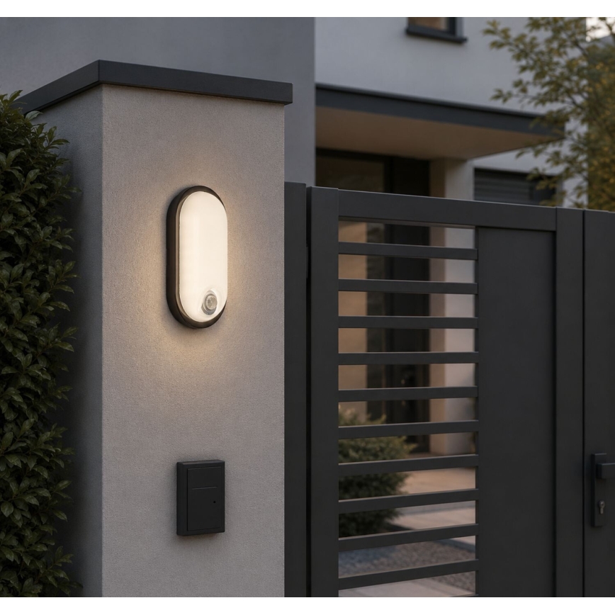 Rabalux - LED Venkovní stropní svítidlo se senzorem LED/15W/230V IP65 černá
